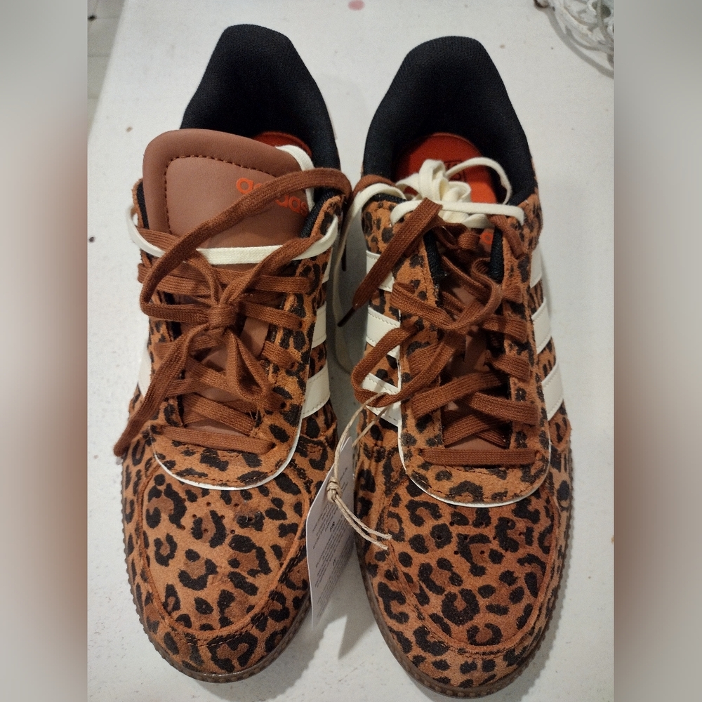Leopard Print Athletic Sneakers - Brown/White